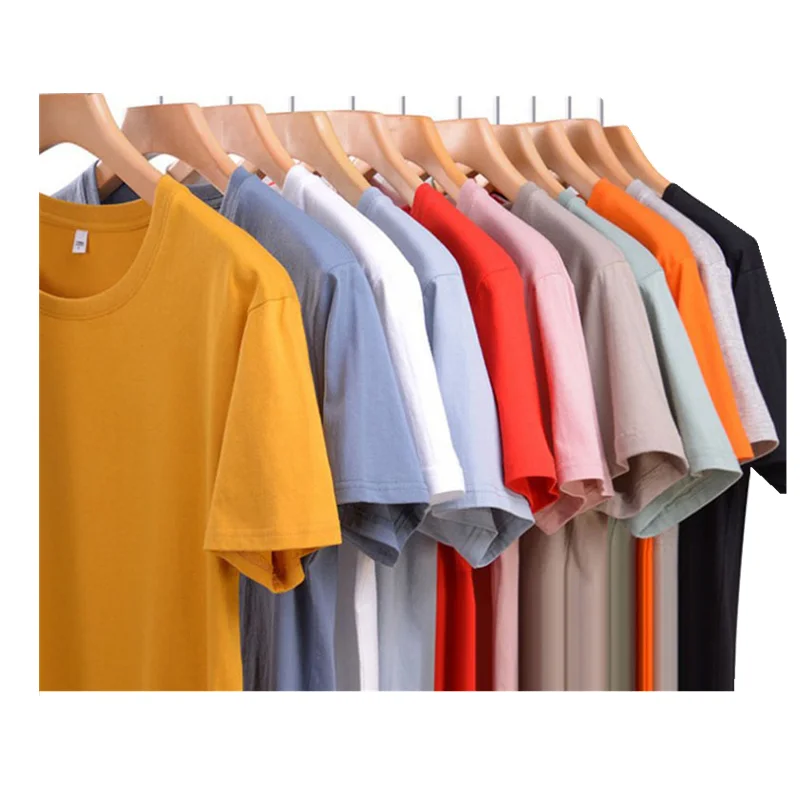 

100% combed cotton Summer new men's short sleeve T shirt 180 g bottom shirt men's solid color Custom O neck plus size wholesale