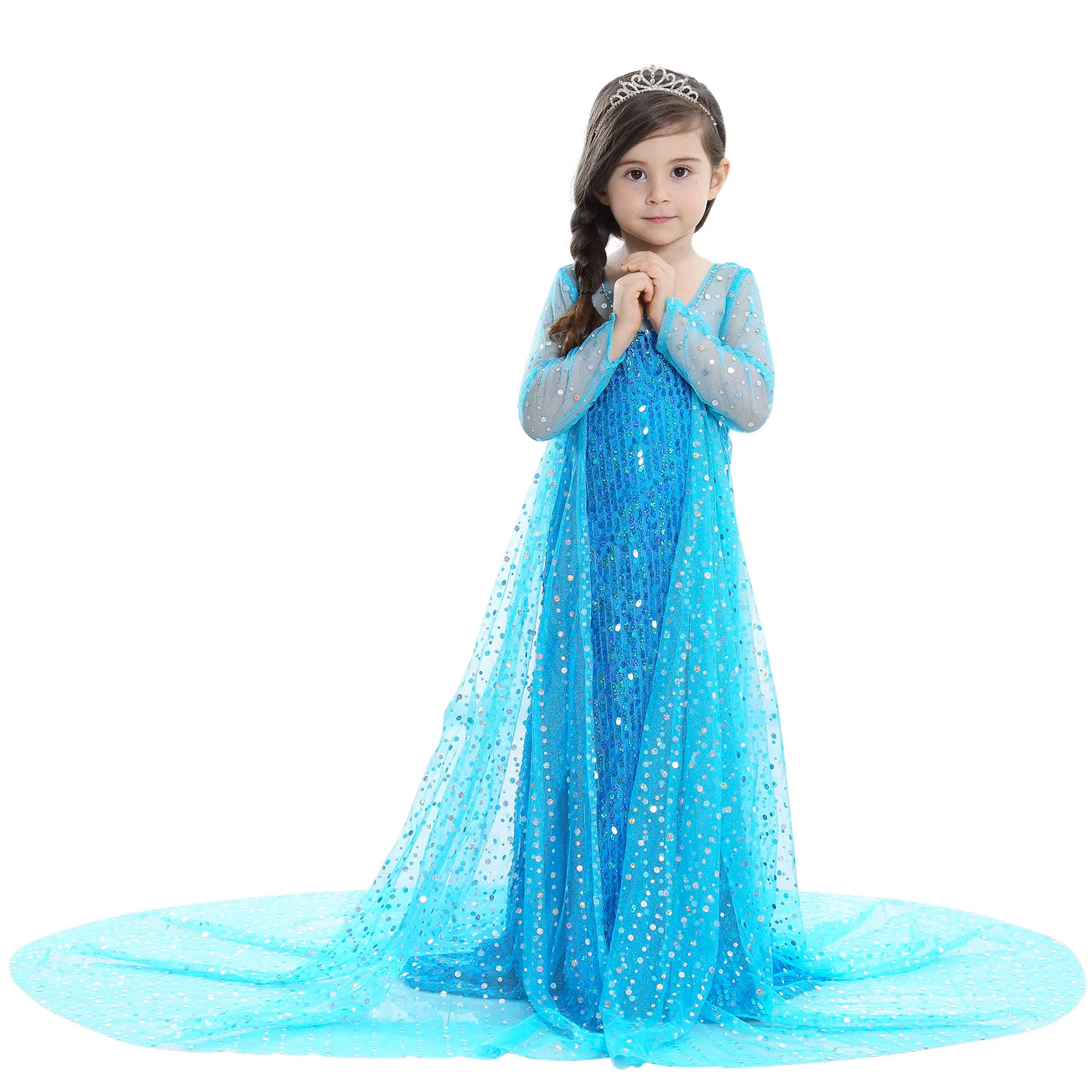 

Girls Sequins Princess Costume Birthday Party Christmas Fancy Dress