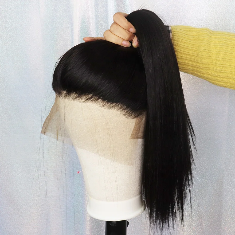 

Straight Style Natural Black Futura Synthetic Wig Full Lace for Women Use