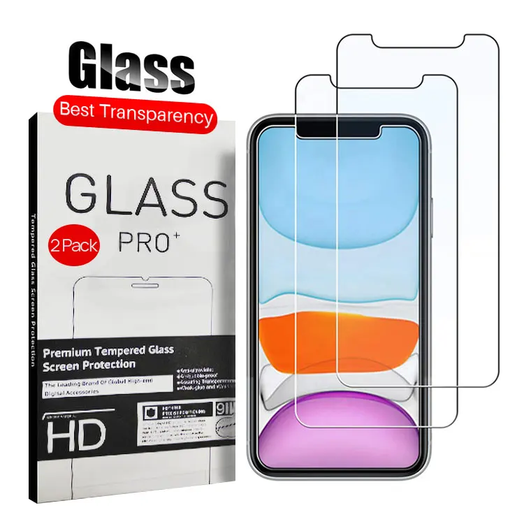 

2pcs Pack For iPhone 11 12 X XR Screen Protector Tempered Glass Mobile Phone Glass Screen Protector For iPhone Screen Protector, Clear half screen