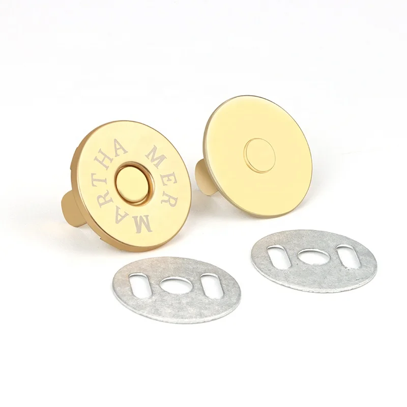 

Custom Metal magnetic Gold Buckle for Bag Hardware Handbag accessories Circle shape key buckle bag lock in china