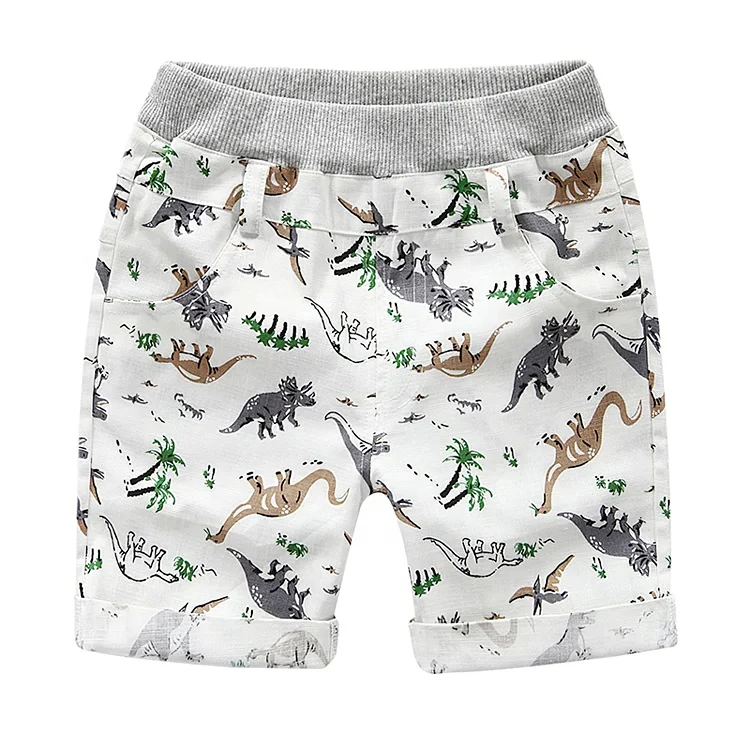 

Wholesale Kids Dinosaur Printed Short Pants Ready To Ship Apparel Baby Boy's Summer Shorts for 1-6 Years, Green, red