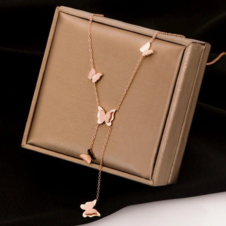 

G196 70 Styles Four-Leaf Clover Clavicle Chain Tassel Butterfly Star Moon Heart Pendant Charm Women Necklace