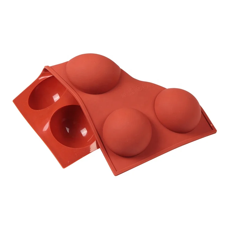 

6 Holes Silicone Bomb Half Circle Baking Mold for Chocolate Cake Jelly Pudding Handmade Soap Round Shape, Customized color