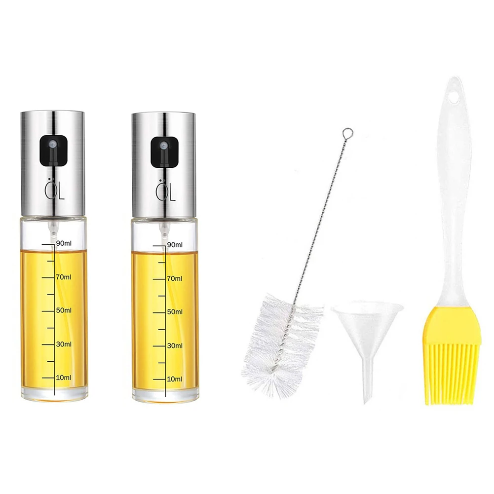 

RAYBIN 2 pack 100ml Vinegar Dispenser olive oil sprayer 2 pack for cooking with Oil Brush Funnel