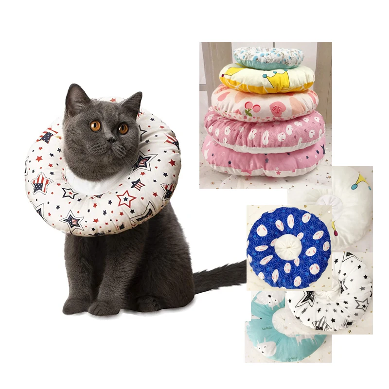 

Amazon hot Wholesale Adjustable Collar Soft Cute Recovery Cat Cones After Surgery Elizabethan Collar for Kittens and Small Dogs, Like picture