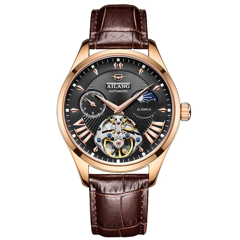 

Relogio Masculino Mens Watches Automatic Mechanical Tourbillon leather Chronograph men Wristwatches, 6 colors