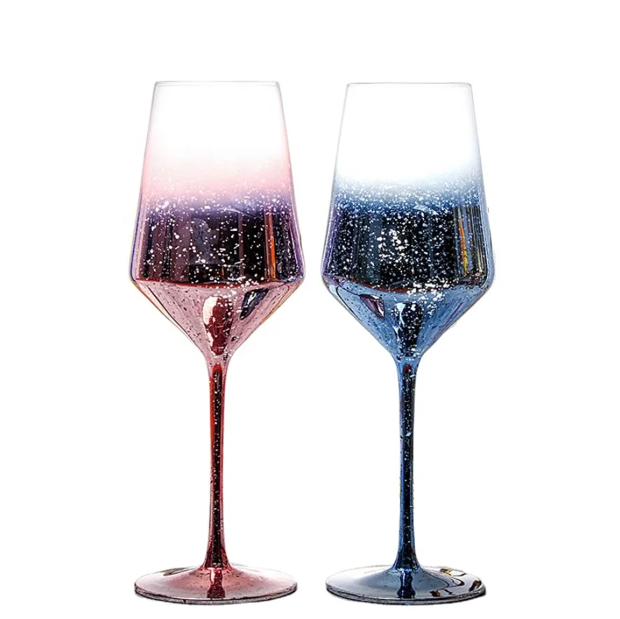 

Hot Sale Personalized starry sky goblet colorful Red Wine Goblet Glass, Clear