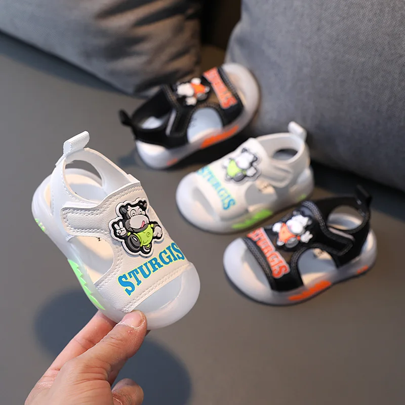 

2022 Niuniu New Boys Girls Cartoon Pattern Soft Bottom National Fashion Shock Absorption Spot Toddler Anti Kick Beach Shoes