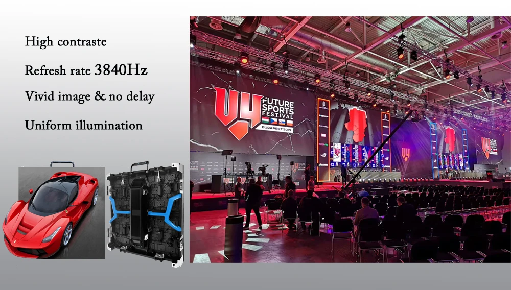 SMD2121 Stage Background Led Display EMC P2.6 P2.9 P3.91 P4.81 IP34