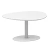 Modern minimalist round countertop coffee table steel base negotiation table