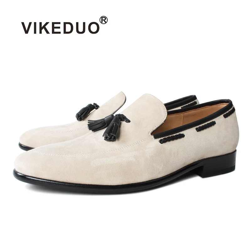 

Vikeduo Hand Made Guangzhou Fashion Week Summer Style Men Shoes Tassel Loafers Mens Loafer Shoes 2019 Latest, Beige