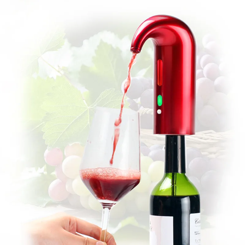 

Electric Wine Aerator Portable Pourer Instant Wine Decanter Dispenser Pump One-Touch Automatic USB Rechargeable, Red, white, black, silver