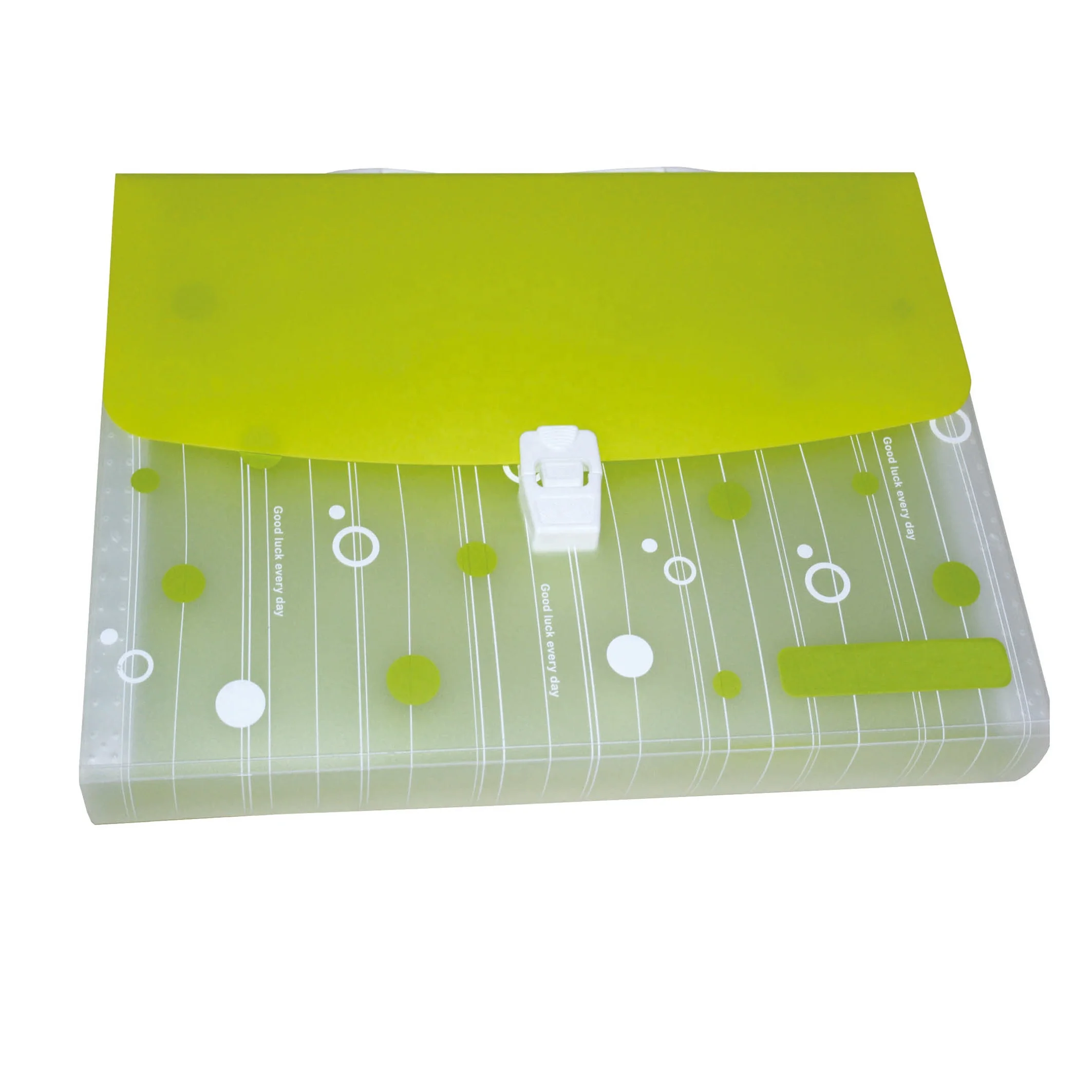 
Custom Plastic Green Color Expanding File Folder With Handle 