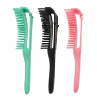 

private logo one piece plastic handle styling hair brush wet detangling flexible hair brush