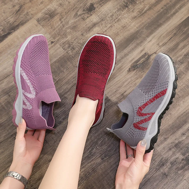 

Women sneakers breathable casual non-slip shoes female wear-resistant sport shoes, 3 colors
