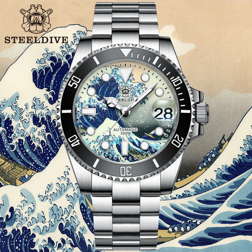 

SD1953J Stainless Steel Case Automatic Movement Ceramic Bezel 30ATM Water Resistant Steeldive Mens Wristwatch