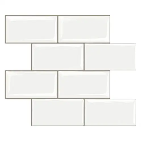 

Amazon hot selling white subway tile backsplash with black grout for kitchen