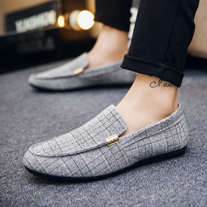 

Wholesale Men Casual Driving Flats Shoes Loafers Moccasins shoes, Grey/black