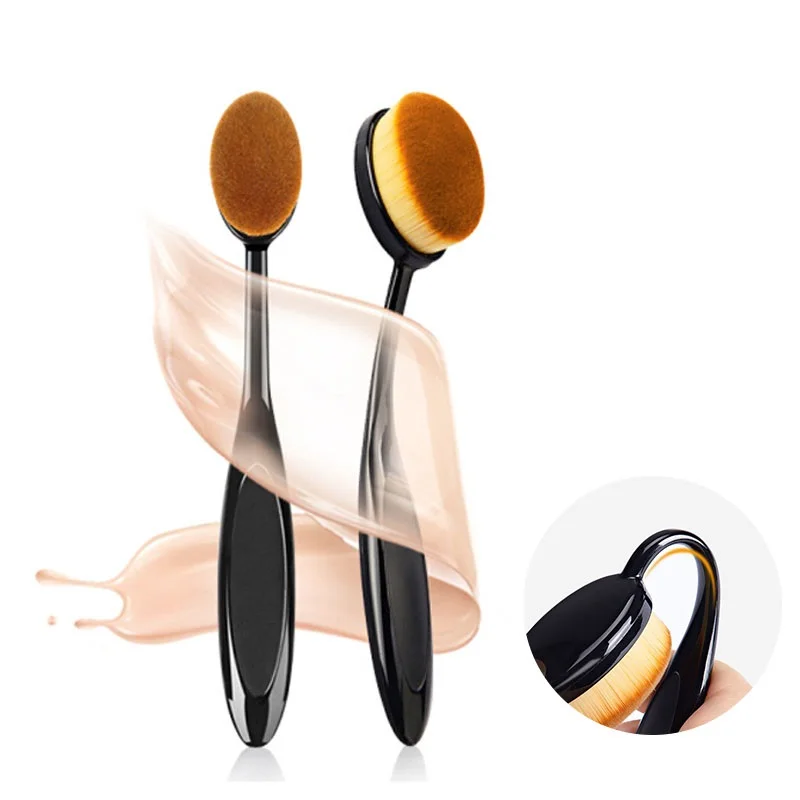 

Oval Toothbrush Shape Concealer Makeup Brushes Foundation Powder Brush BB Cream Liquid Brochas Maquillaje Cosmetic Beauty Tools, Black