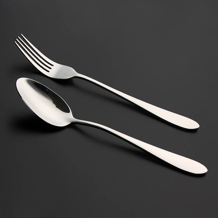 

New arrival cheap bulk flatware cubiertos acero inoxidable tumble polish cutlery ss spoon fork, Silver