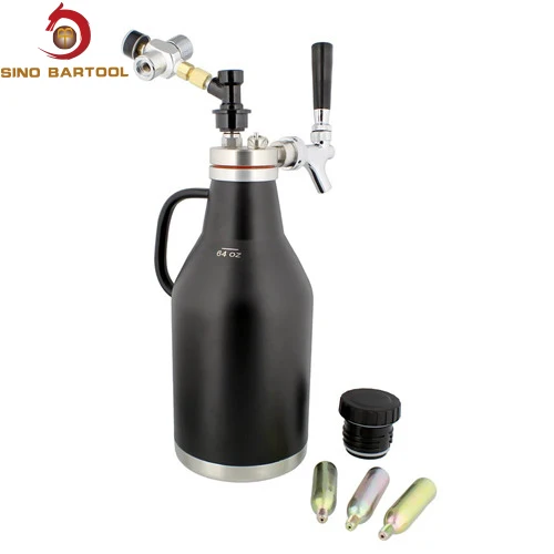 

Patented new products carbonated 64oz stainless steel growler double wall, Sliver