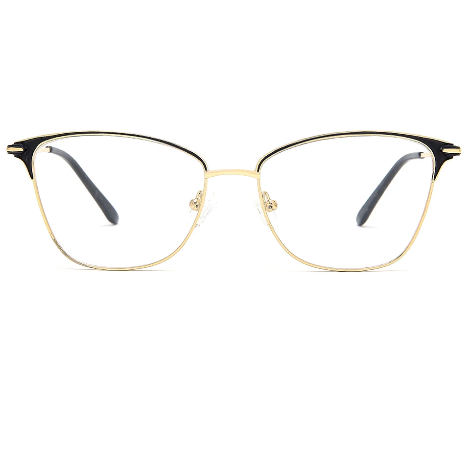 

Hot Sale two color Metal Eyeglasses frames unisex custom logo factory wholesale metal optical glasses frames
