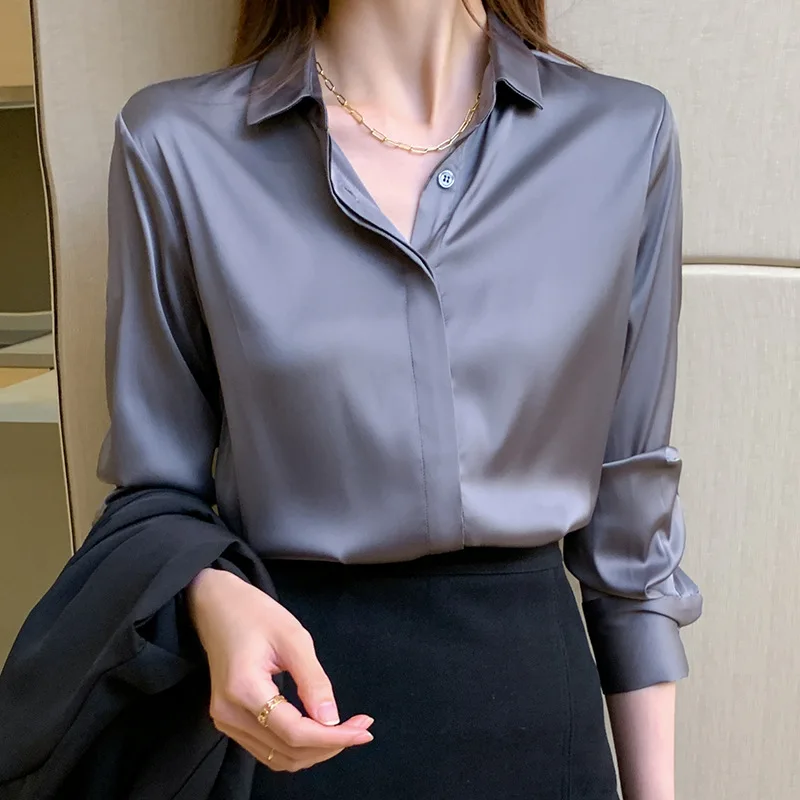 

S0085A men Autumn Spring outfit Black Cotton Women Blouse ladies' blouses & tops shirt, Customized color