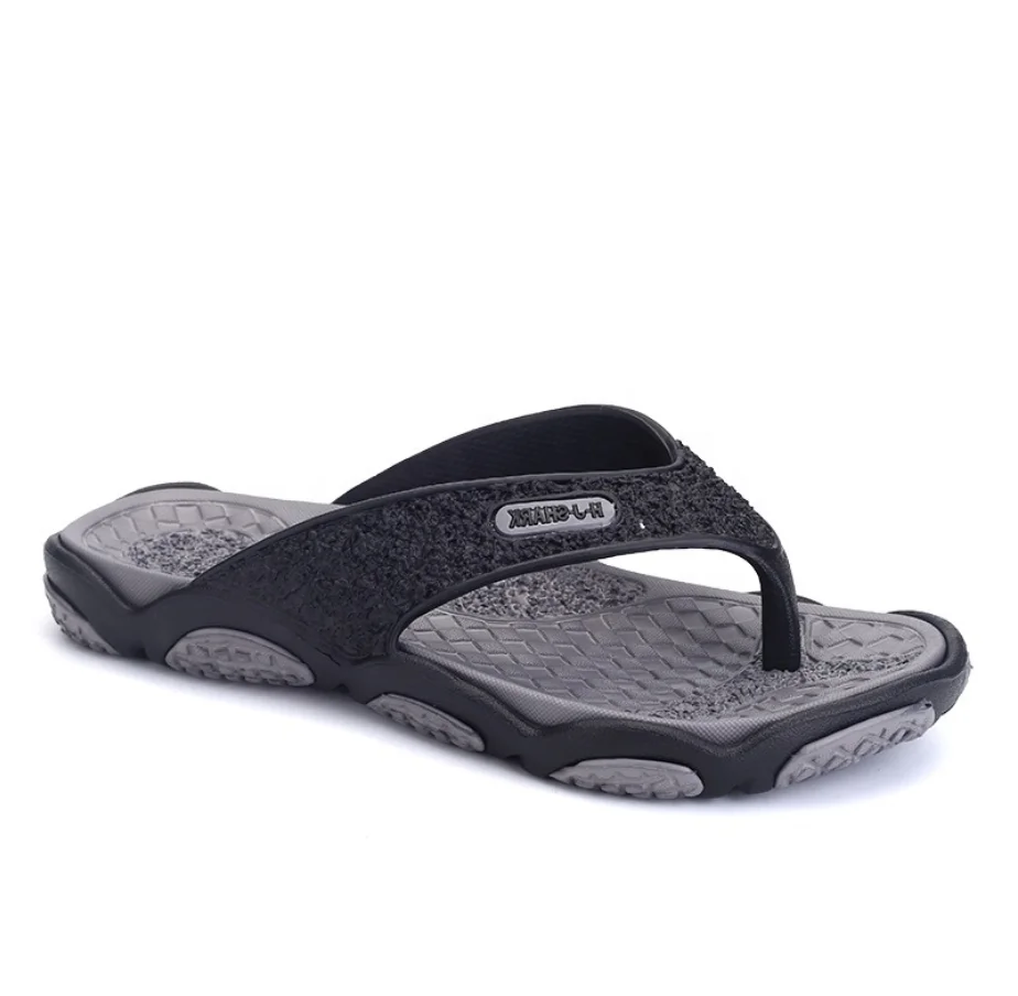 

Summer men's casual flip-flops slow cushioning beach European and American large size slippers wholesale, Grey red green orange