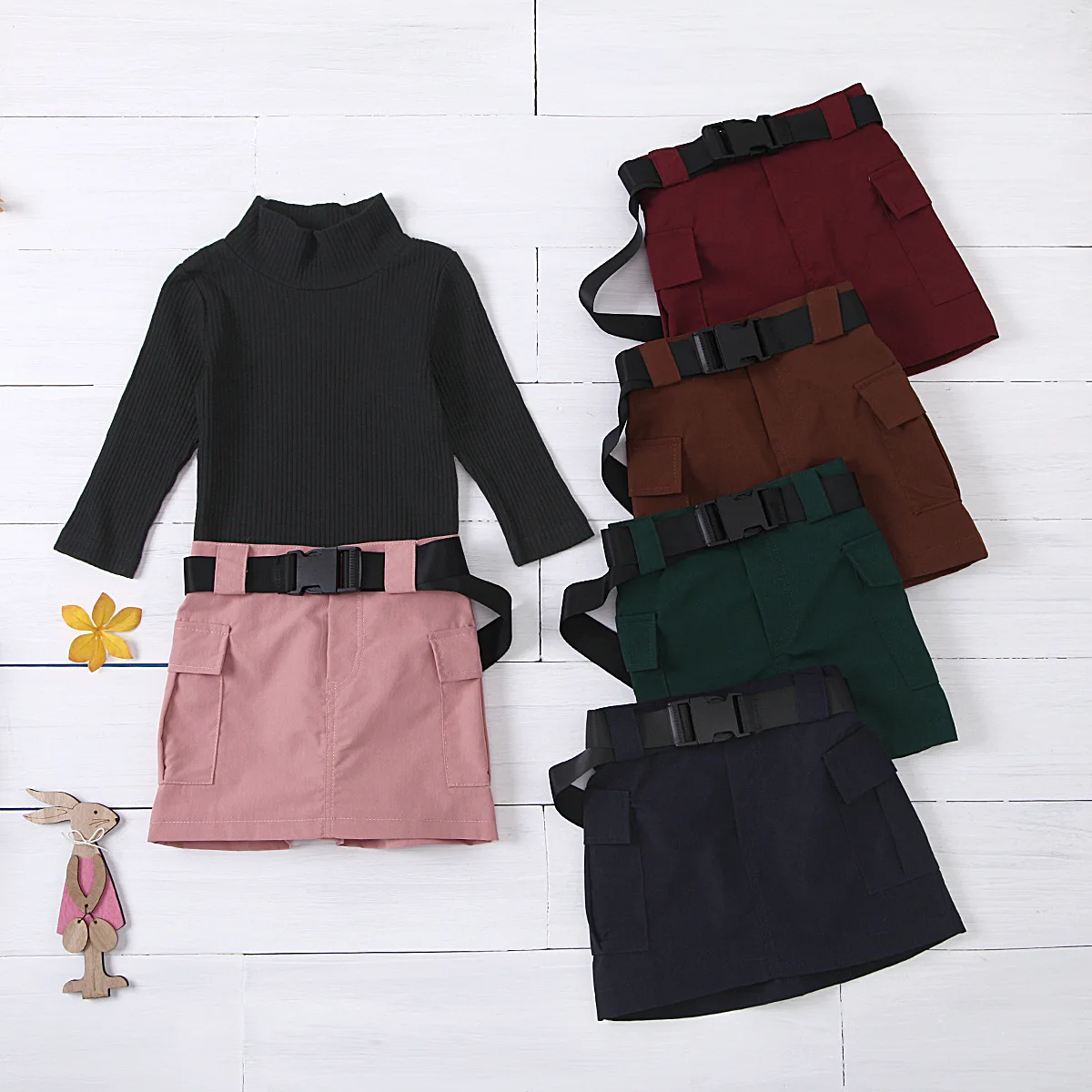 

Fashion Baby Girl Toddler Girl Fall Sets Outfits Sweater Skirts Kids Girls Clothing Sets 2021, Green pink brown red black beige