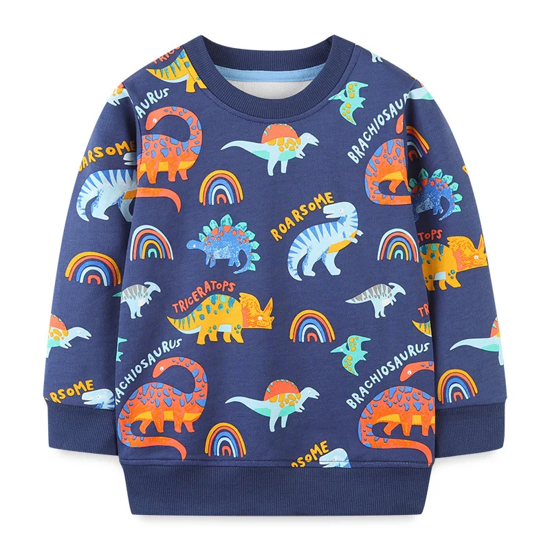 

Autumn New Euro Style Kinds of Dinosaur Pattern Printing Design Cute Cartoon Long Sleeve Boys Hoodie Kids Clothing