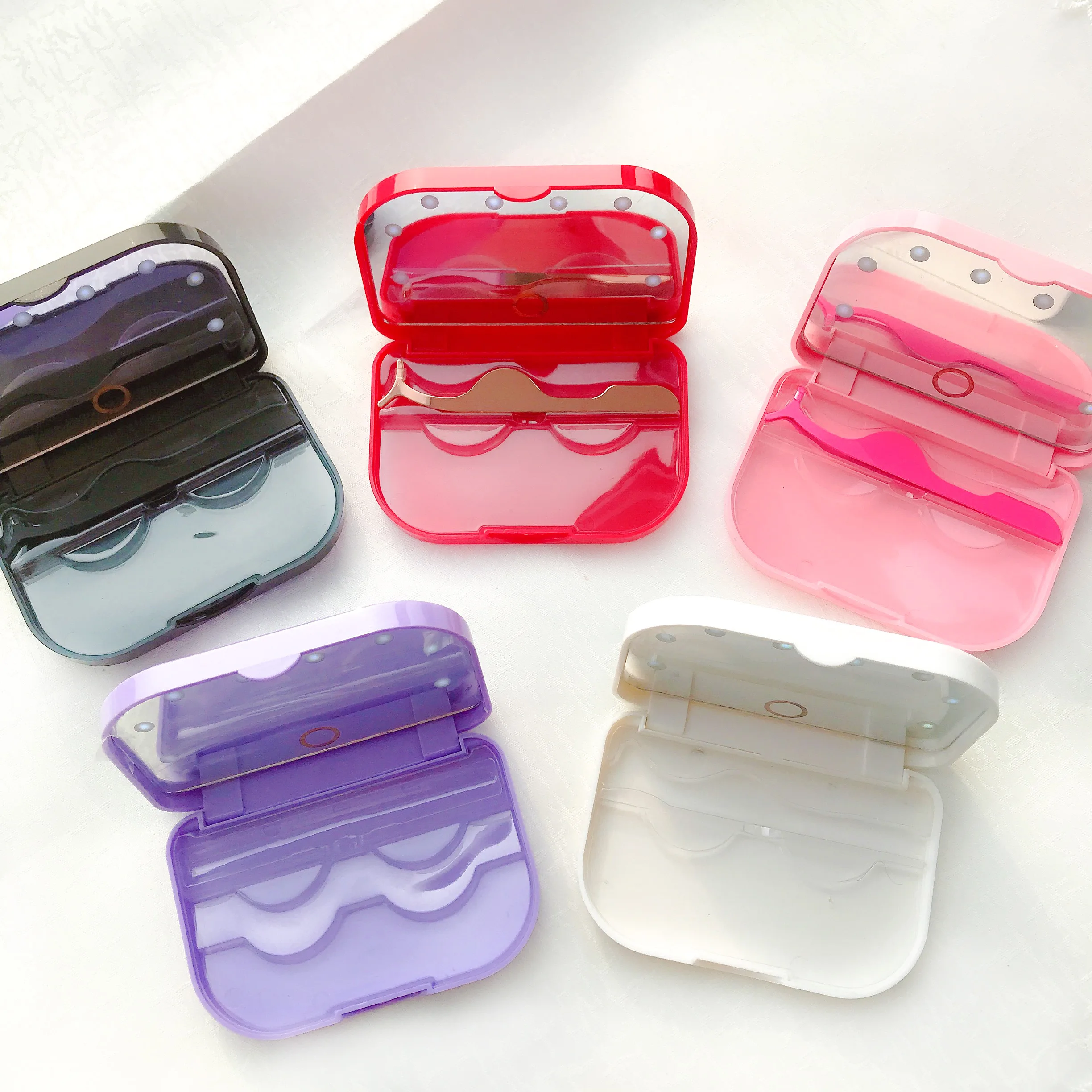 

LED lash case logo best quality eyelash strip Own Brand Custom lashes Private Label 3D Mink Eyelashes
