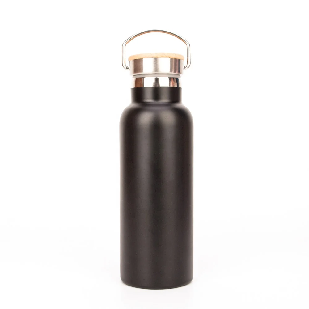 

Eco Friendly Bamboo Cover Thermos Insulated Water Bottle, As picture