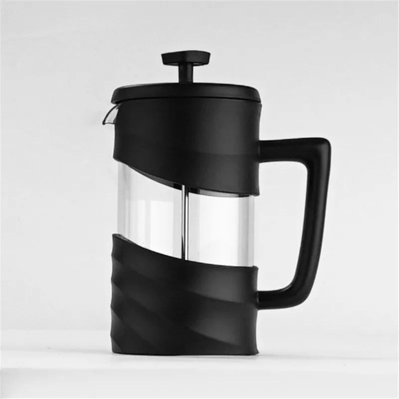 

Best Selling Espresso Handmade 350ML 3.3 Borosilicate Glass Plastic French Press, Black