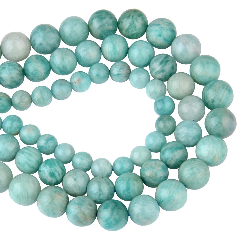 

6mm 8mm 10mm Natural Round Jade Loose Amazonite Beads Crystal Quartz Stone Strand