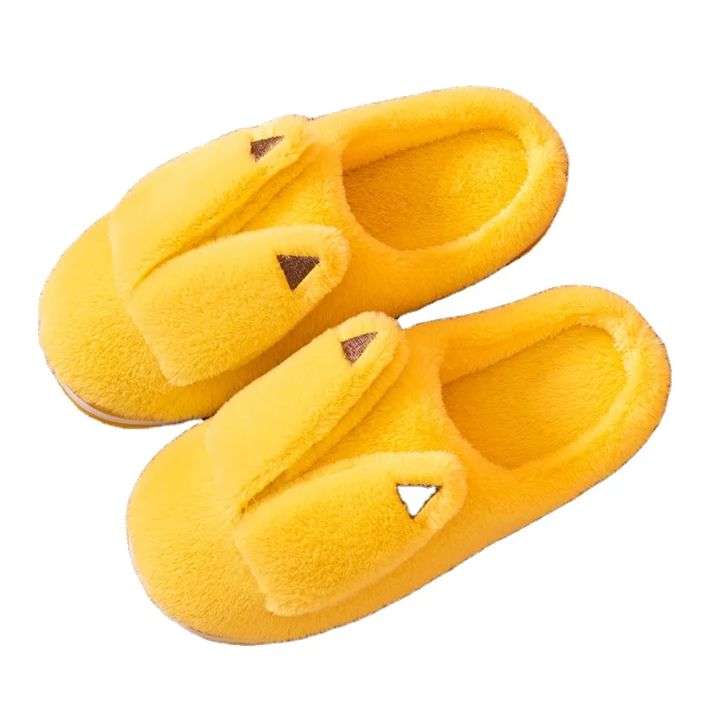 

Winter Indoor Women Fur Slippers Anti-Skid Slides House Bedroom Wool Christmas Gift Slippers, Solid color