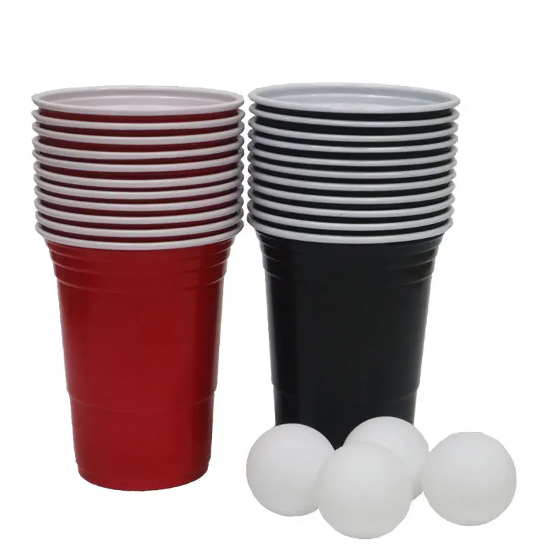 

Party Wedding BBQ Many Colors Drinking Games Beer Ping Pong Disposable 16 Oz Red Party Cups, Red black blue