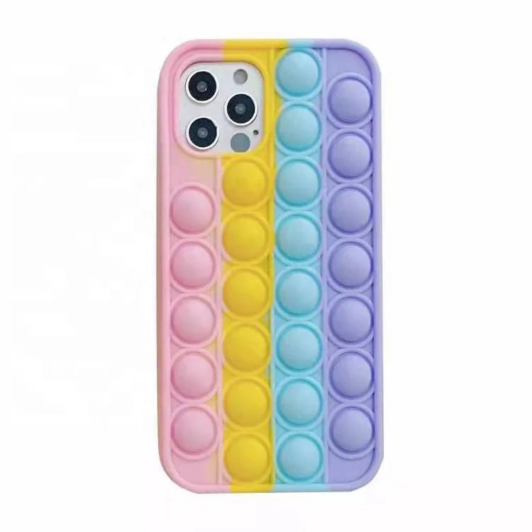 

Laudtec Relive Stress Phone Case For iPhone 12 11 Pro Max Popping Fidget Toys Push It Bubble Soft Silicone Case For iPhone 13