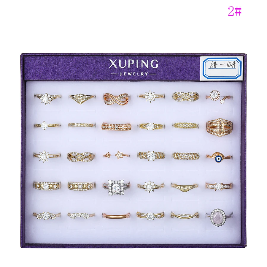 

15386 xuping fashion clearance sale special price box ring, adjust woman engagement finger rings, 24k gold color