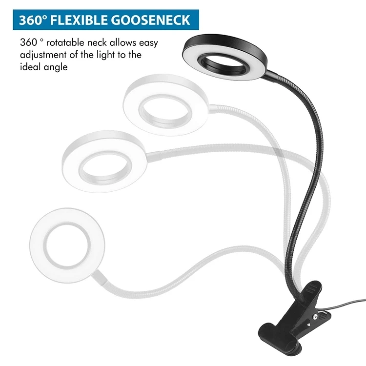 USB Powered Remote Control Flexible Home Office Study Reading Room Clip LED Table Night Lamp