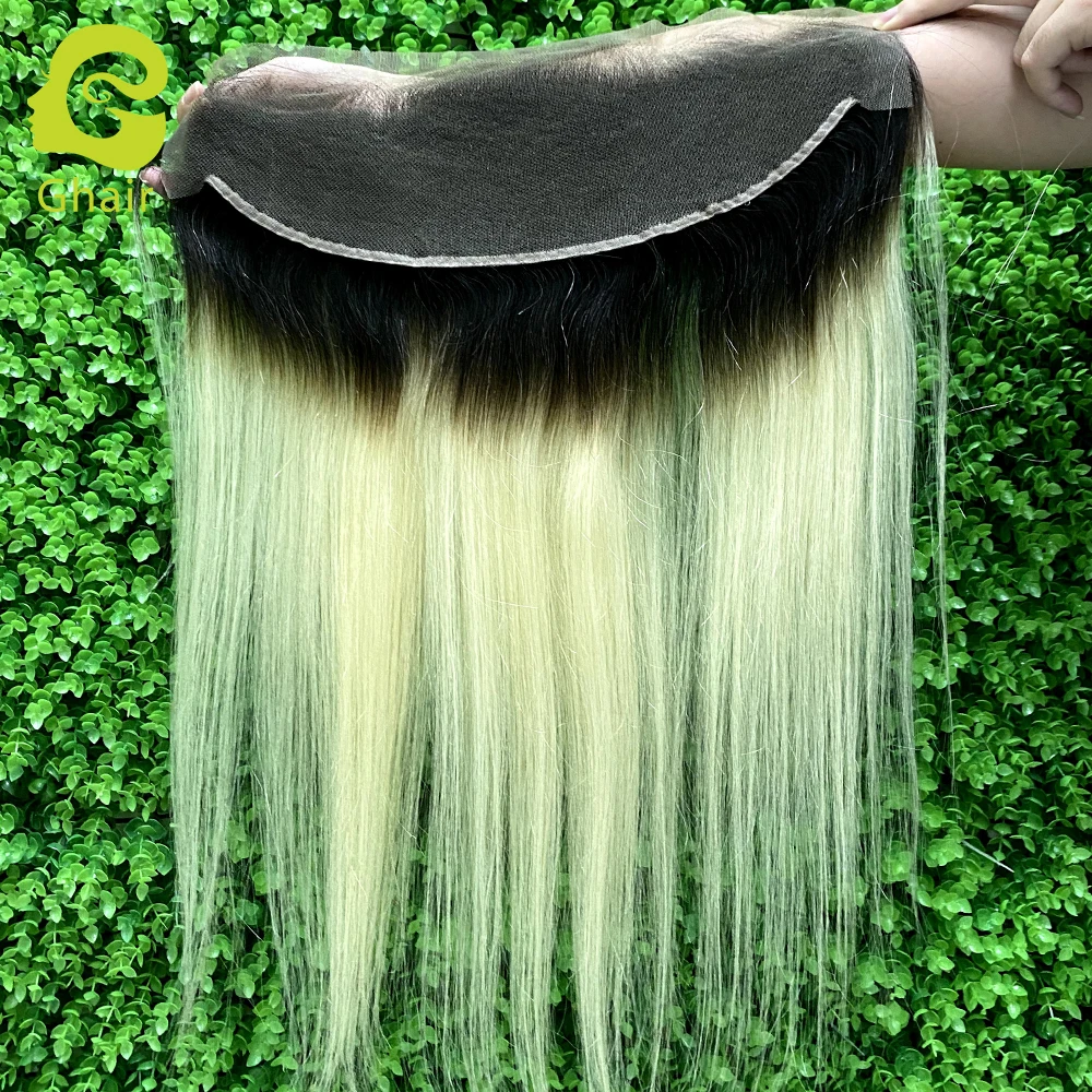 

Wholesale 13*4 lace Closures Straight Cuticle Aligned Remy Brazilian 1B613# color hair for woman, 1b/613