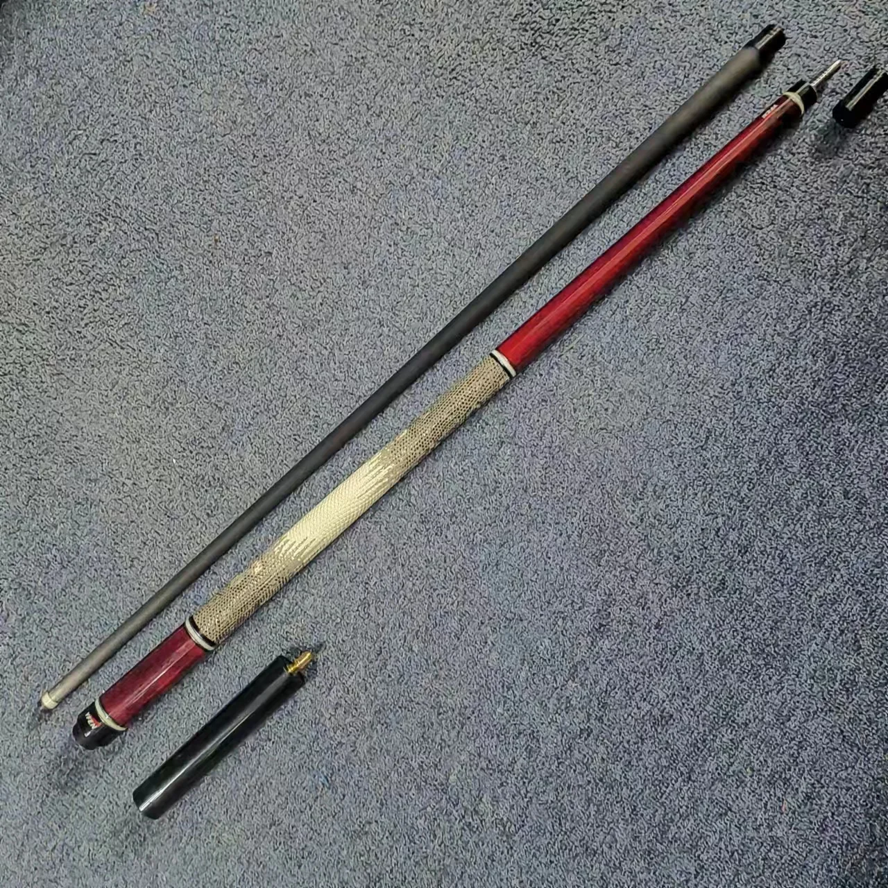 Premium Yfen M10 White Leather Grip Carbon Fiber Shaft 12.5mm Tip 1/2 Billiard Pool Cue With Extension