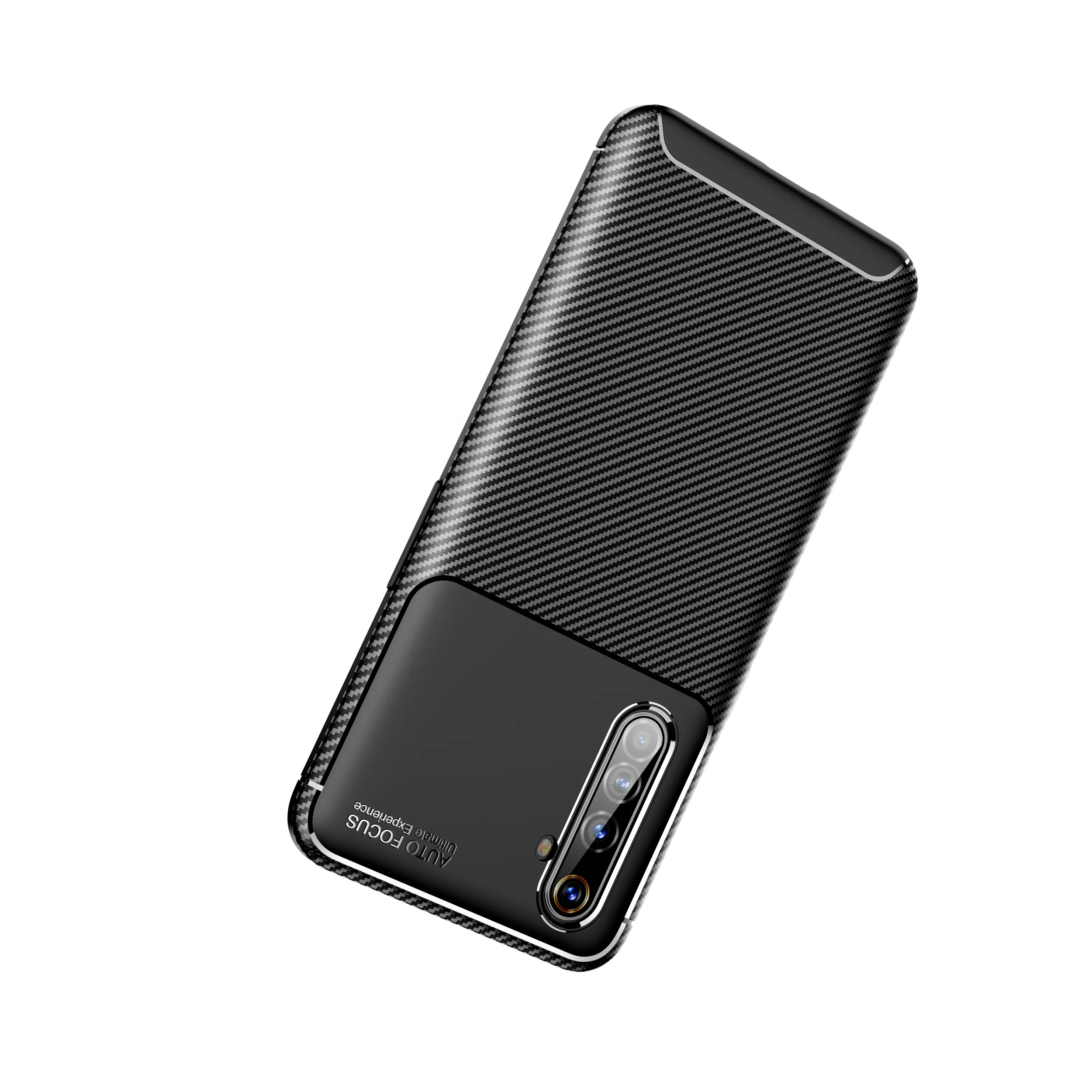 

Carbon Fiber Texture Design Shockproof Cover Soft TPU Bumper Phone Case For OPPO Realme X50, Multi-color, can be customized