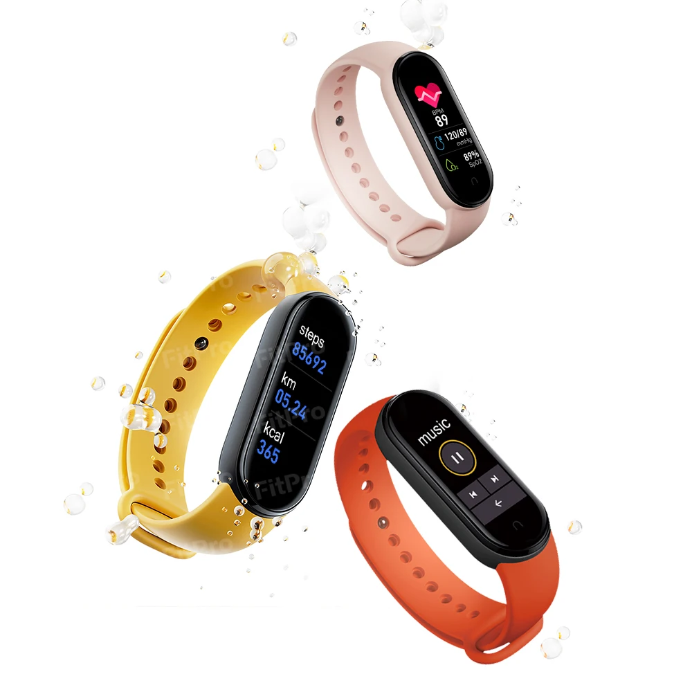 

2021 M6 M5 Smart Watch Band M4 reloj Inteligente M3 Wristband Fitness Tracker Smartband MI 5 4 3 Smartwatch Sports Bracelet, Colorful