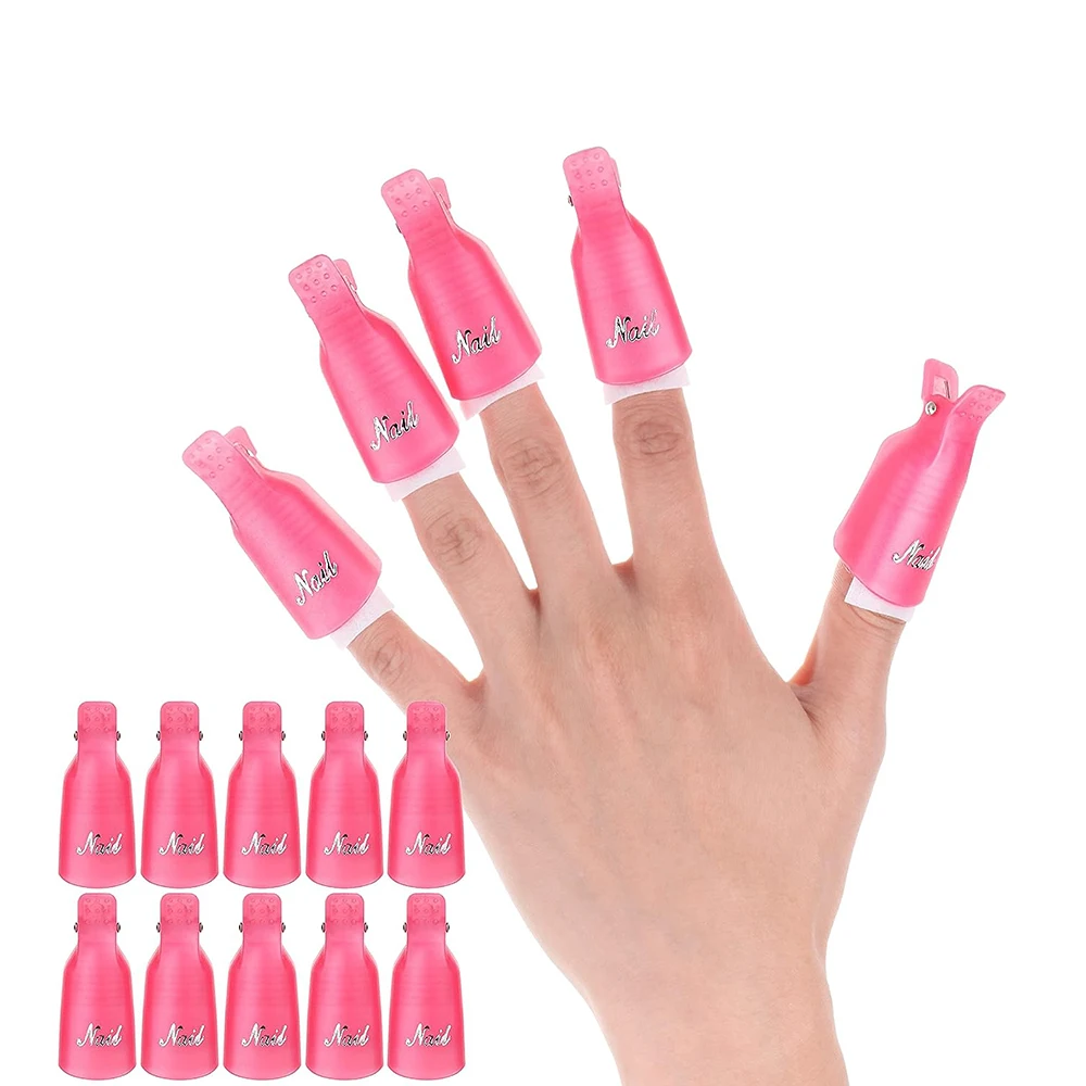 

Nail Supplies 10pcs/box Nail Soak Off Clip Reusable Plastic Nail Gel Polish Remover Clips