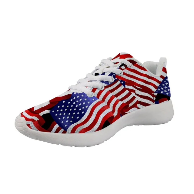 

Classic USA Flag Men Sneakers Breathable Mesh Male Casual Shoes Lace up Shoes Teen Boys Mesh Walking Shoes Custom, Black