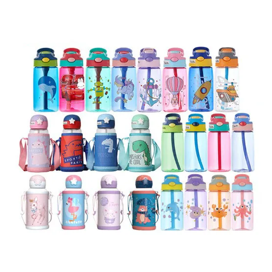 

Wholesale Custom Logo School Sport Water Custom Travel Cups Clear Plastic Drink Bottles Reusable Plastic Water Bottle For Kids, Three colors