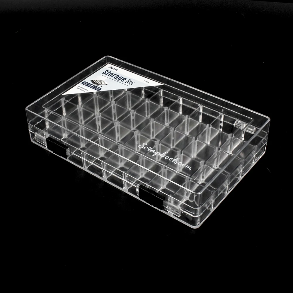 

21975 High clear 40 Compartments Plastic Storage Box dauber organizer case