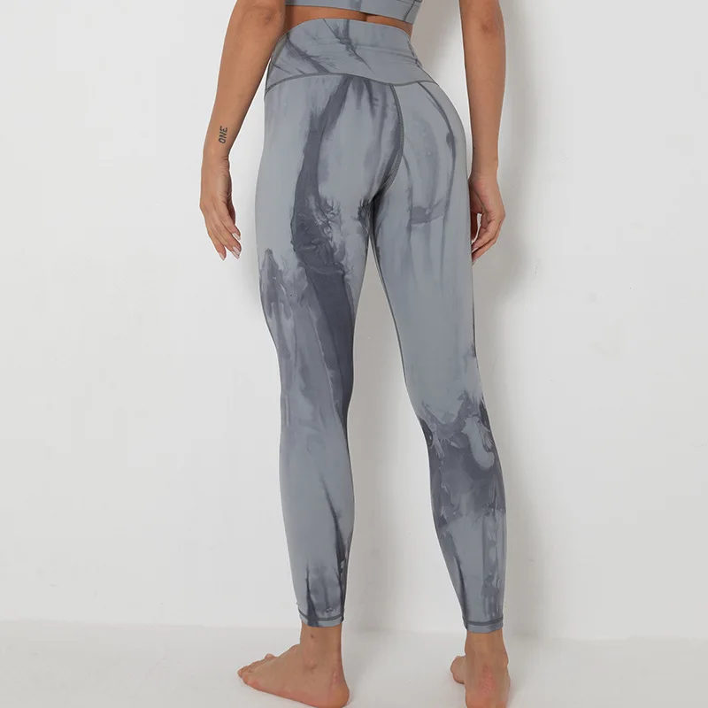 

Tie dye yoga legging capris high waist workout bottom pants