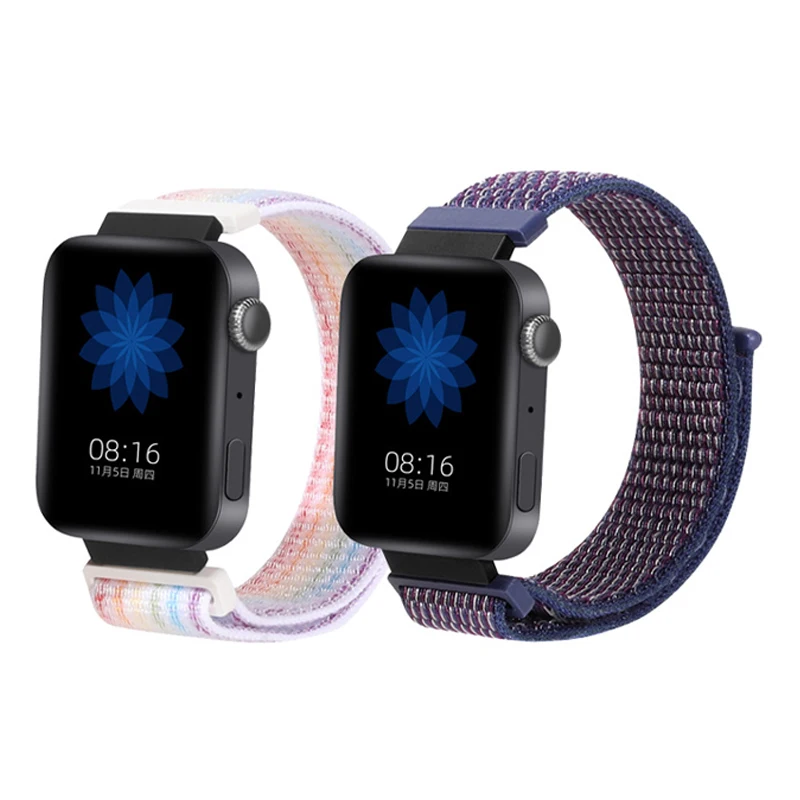 

BOORUI nylon solo loop straps for xiaomi strap  watch bands straps replacement accessory for huawei watch b5, 12 colors
